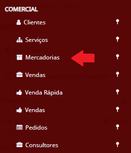 menu desenvolvido por letrearte sistemas