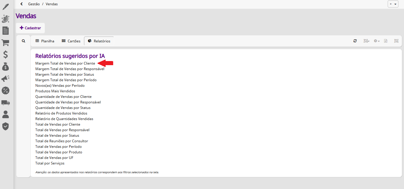 Relatórios gerados por IA
